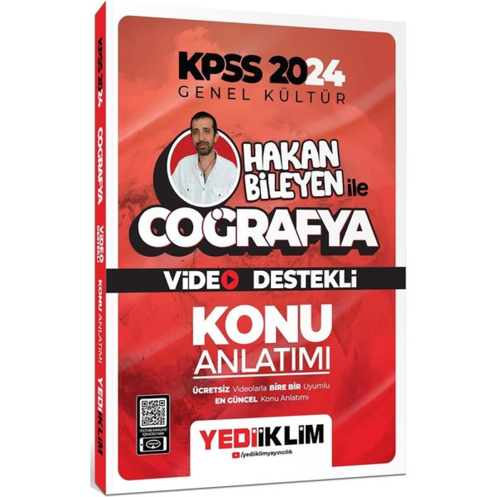 Yediiklim Yayınları 2024 Kpss Hakan Bileyen ile Coğrafya Video Destekli Konu Anlatımı KPSS Fiyatı