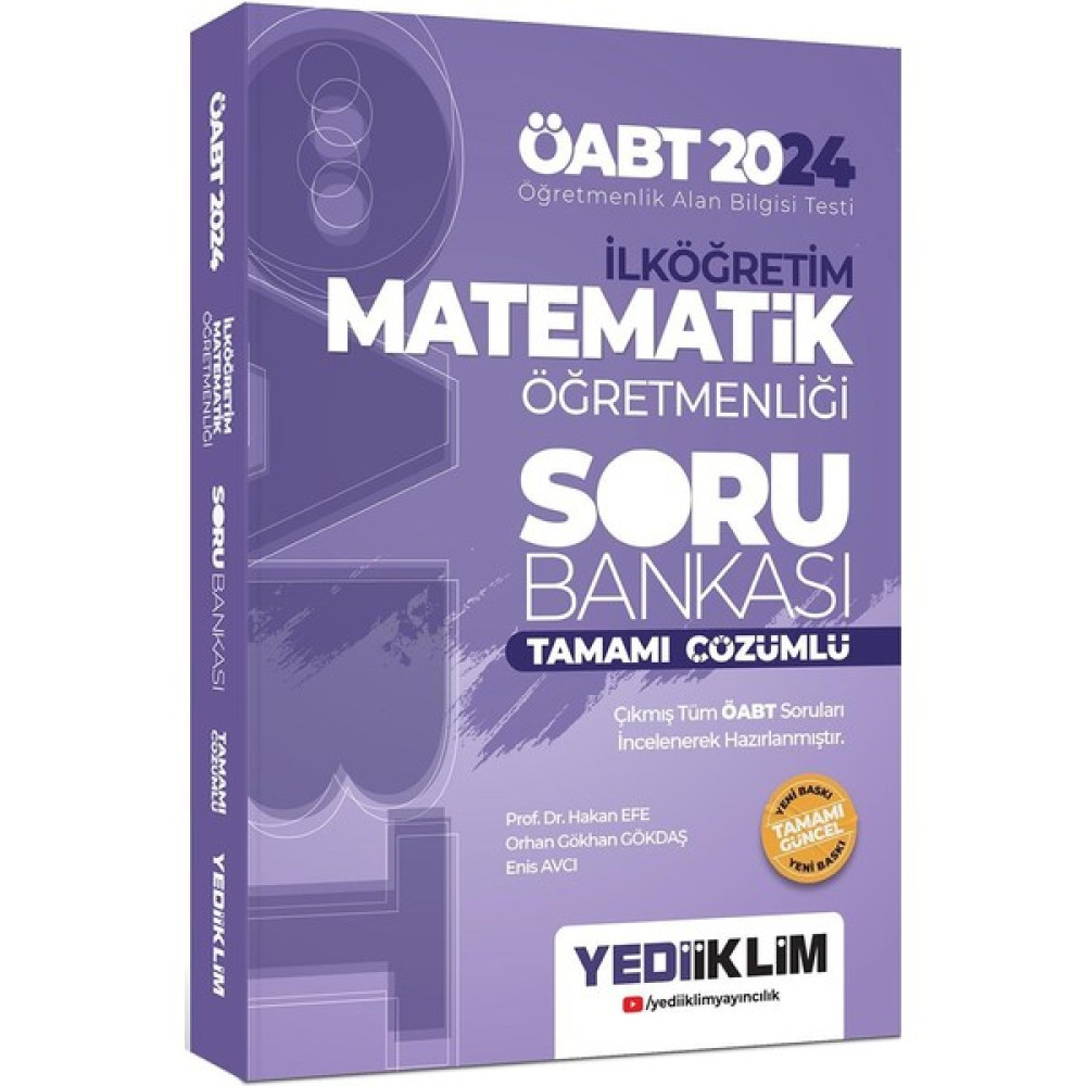 Yediiklim Yayınları 2024 ÖABT İlköğretim Matematik Öğretmenliği Tamamı Çözümlü Soru Bankası KPSS Fiyatı