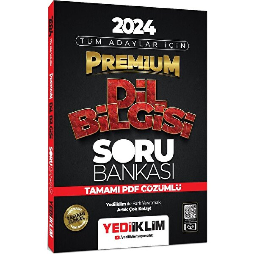 Yediiklim Yayınları 2024 Premium Dil Bilgisi Tamamı PDF Çözümlü Soru Bankası KPSS Fiyatı