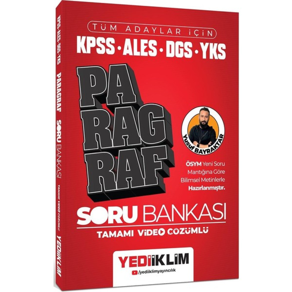 Yediiklim Yayınları 2024 Tüm Adaylar İçin KPSS ALES DGS YKS Paragraf Tamamı Video Çözümlü Soru Bankası KPSS Fiyatı