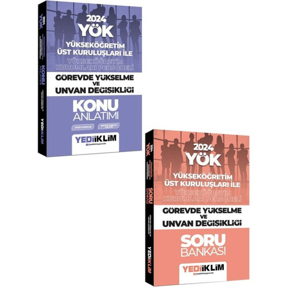 Yediiklim Yayınları 2024 YÖK Görevde Yükselme ve Unvan Değişikliği Konu Anlatımı ve Soru Bankası Seti Görevde Yükselme Sınavları Kitapları Fiyatı