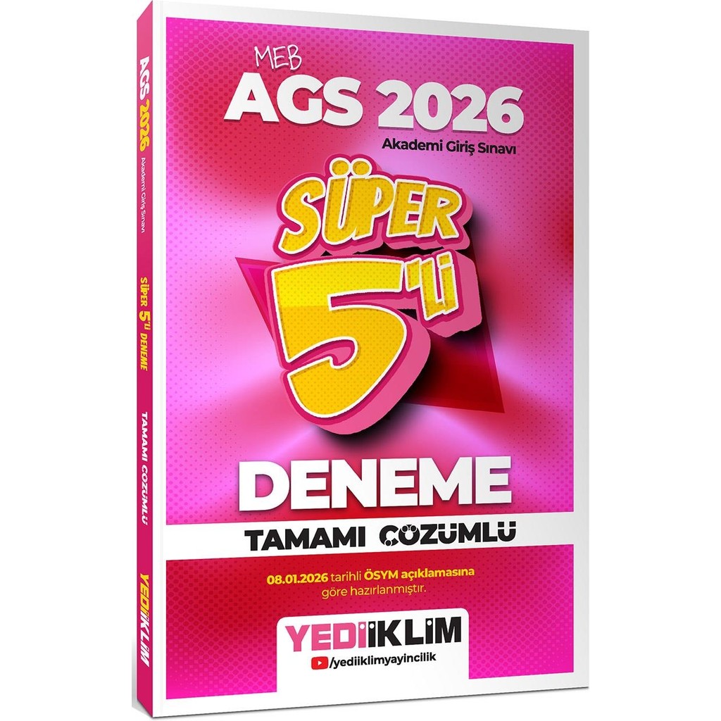 Yediiklim Yayınları 2026 Meb Ags Tamamı Çözümlü Süper 5'li Deneme Mesleki Hazırlık ALES Sınavı İçin ALES Fiyatı
