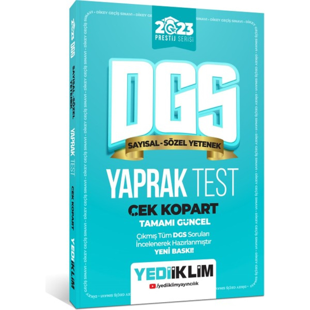 Yediiklim Yayınları DGS 2023 Çek Kopart Yaprak Test (Ciltli) DGS Fiyatı
