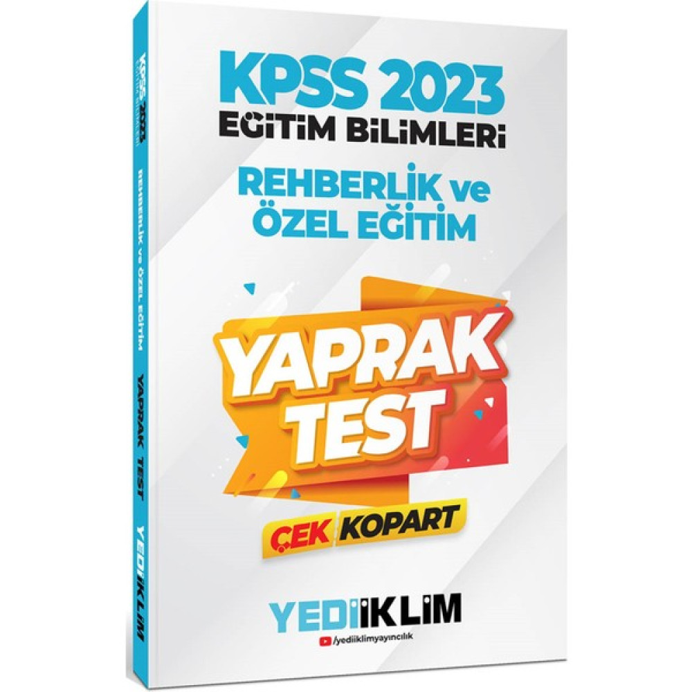 Yediiklim Yayınları KPSS 2023 Eğitim Bilimleri Rehberlik ve Özel Eğitim Çek Kopart Yaprak Test KPSS Fiyatı