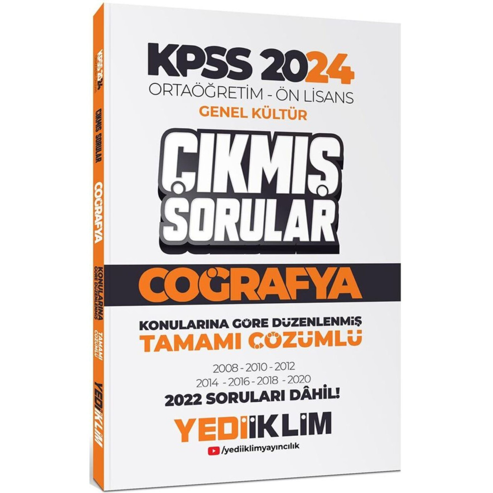 Yediiklim Yayınları Kpss 2024 Ortaöğretim-önlisans Coğrafya Konularına Göre Çıkmış Sorular Ders Sınav Kitapları Fiyatı