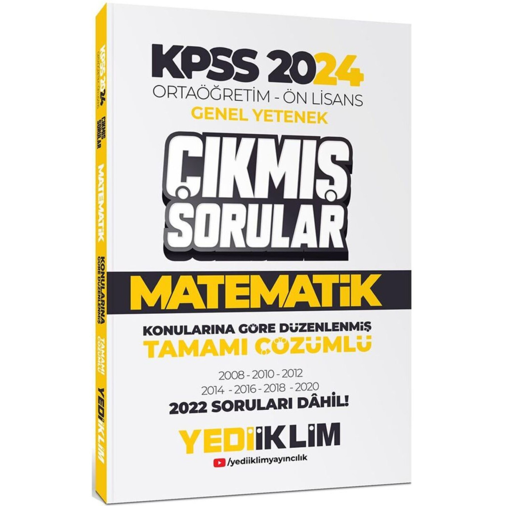 Yediiklim Yayınları Kpss 2024 Ortaöğretim-önlisans Matematik Konularına Göre Çıkmış Sorular Ders Sınav Kitapları Fiyatı