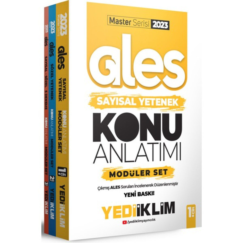 Yediiklim Yayınları Master Serisi ALES 2023 Konu Anlatımlı Modüler Set (3 Cilt) ALES Fiyatı