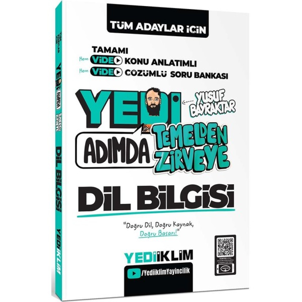 Yediiklim Yayınları Tüm Adaylar İçin Yedi Adımda Temelden Zirveye Dil Bilgisi Konu Anlatımlı Soru Bankası KPSS Fiyatı