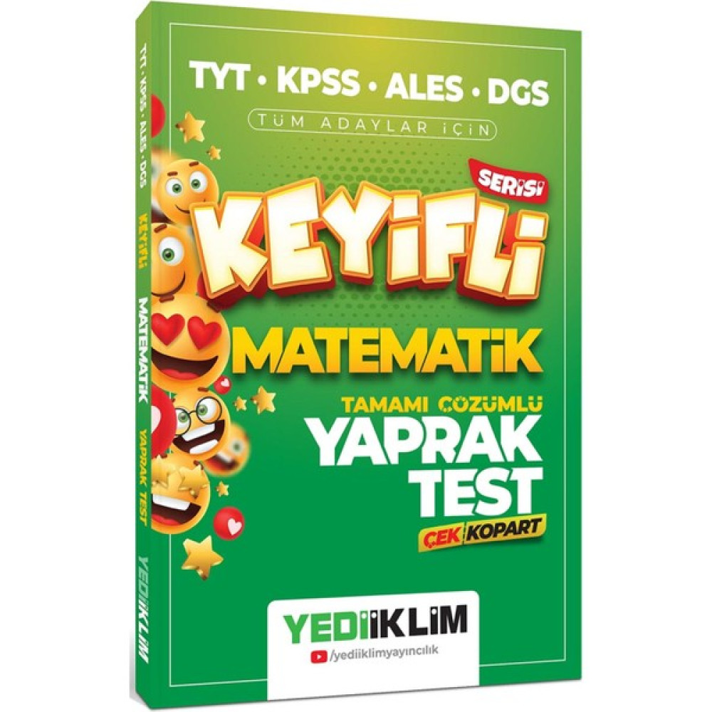 Yediiklim Yayınları TYT-KPSS-ALES-DGS Tüm Adaylar İçin Keyifli Matematik Tamamı Çözümlü Yaprak Test Çek Kopart Temel Yeterlilik Testi (TYT) Fiyatı