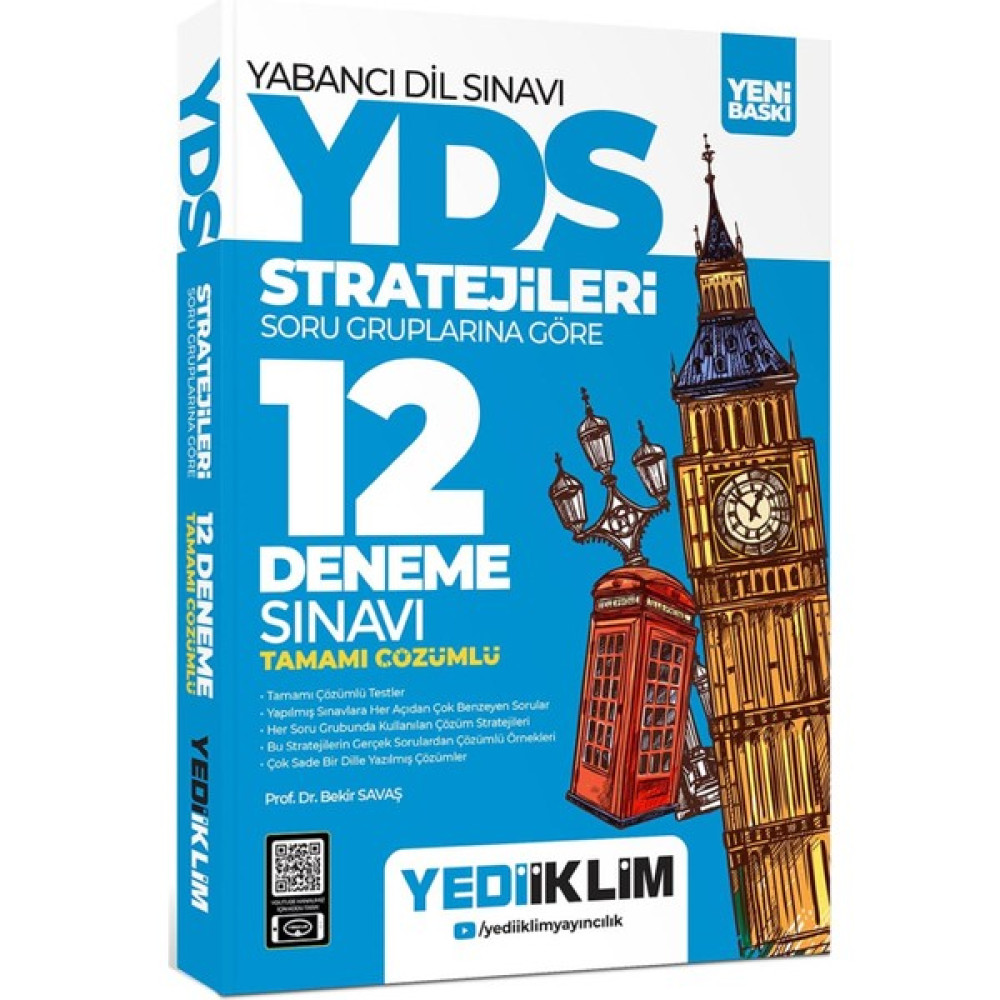 Yediiklim Yayınları Yds Yökdil Stratejileri Soru Gruplarına Göre Tamamı Çözümlü 12 Deneme Sınavı YDS Fiyatı