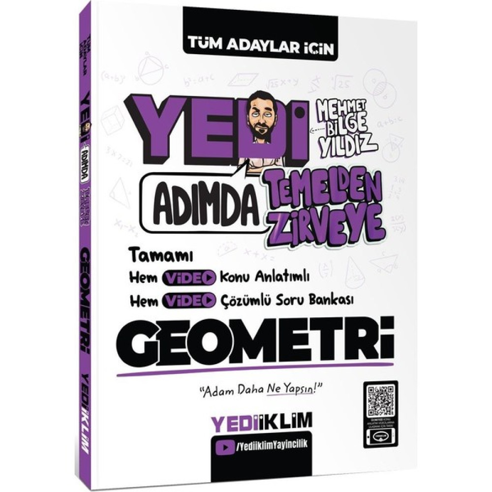 Yediiklim Yayınları Yedi Adımda Temelden Zirveye Geometri Video Konu Anlatımlı Video Çözümlü Soru Bankası KPSS Fiyatı