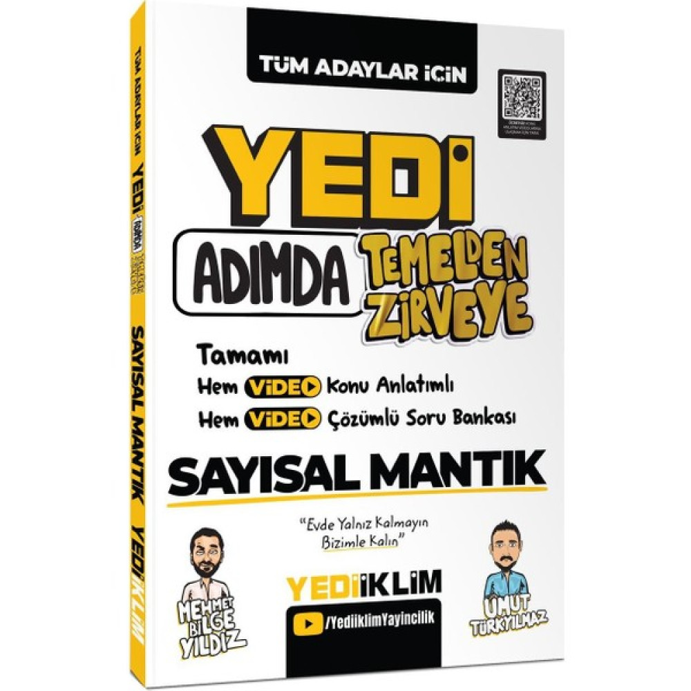 Yediiklim Yayınları Yedi Adımda Temelden Zirveye Sayısal Mantık Video Konu Anlatımlı Video Çözümlü Soru Bankası KPSS Fiyatı