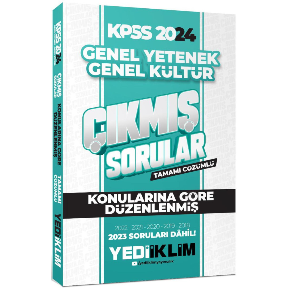Yediiklim Yayınları Yediiklim 2024 KPSS Lisans Genel Yetenek Genel Kültür Konularına Göre Tamamı Çözümlü Çıkmış Sorular Ders Sınav Kitapları Fiyatı