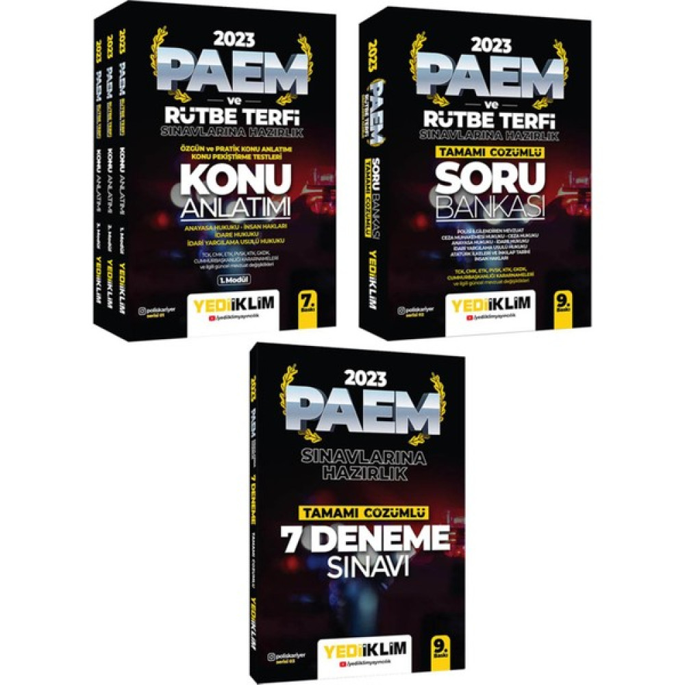 Yediiklim Yayınları Yediiklim Yayınları 2023 Paem Ve Rütbe Terfi Sınavlarına Hazırlık Konu - Soru - Deneme Seti Görevde Yükselme Sınavları Kitapları Fiyatı