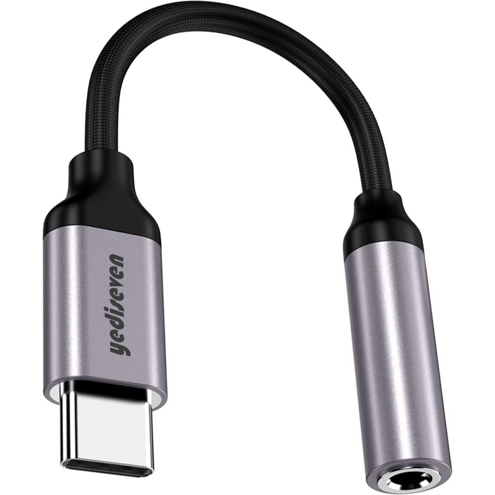 Yediseven Type C To Aux 3.5mm Jack Kulaklık Dönüştürücü Type-C Telefon Tablet Uyumlu Adaptör - Siyah Bilgisayar Çevirici ve Adaptörü Fiyatı