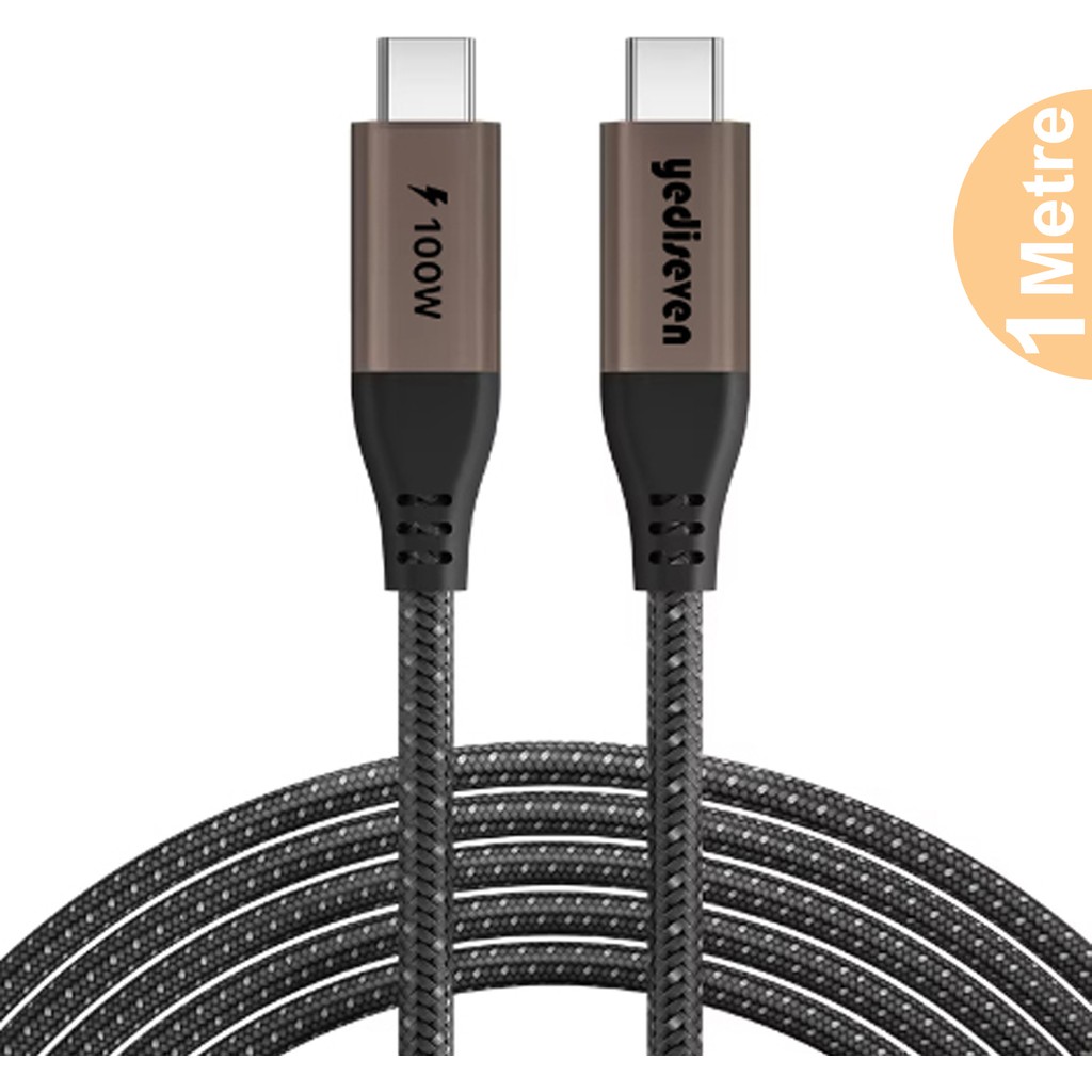 Yediseven Type C To Type C 100WATT Android Huawei Xiaomi Iphone Hızlı Şarj Data Kablosu Siyah 1 Metre - 100Watt 1 Metre Bilgisayar Çevirici ve Adaptörü Fiyatı