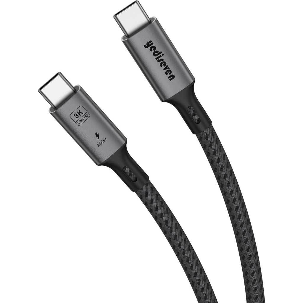 Yediseven USB 4 To Type C 4.0 240WATT Macbook Pro Görüntü Aktarma Kablosu 8K@60Hz Thunderbolt Uyumlu 40GBPS 1 Metre - 1 m Bilgisayar Çevirici ve Adaptörü Fiyatı