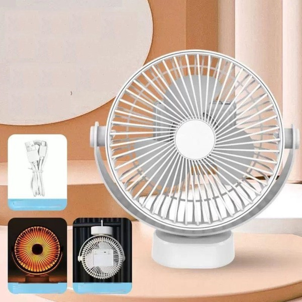 Yeelock Gece Işığı Moduna Sahip Yeni Duvara Asmalı Çok Fonksiyonlu Fan 360° Şarj Edilebilir USB Fan - Beyaz Oto Boyaları Fiyatı
