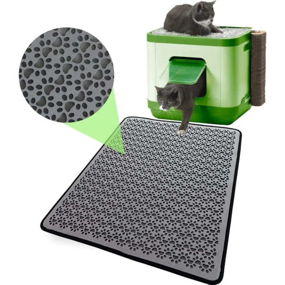 Yek Center 60*74 cm Kedi Kumu Paspas Tuvalet Önü Büyük Boy Pati Çift Katmanlı Tasarım Su Geçirmez Yıkanabilir - Gri - 60 x 74 cm Evcil Hayvan Ürünleri Fiyatı