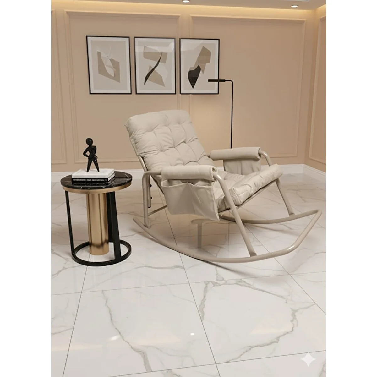Yekta Home Roket Sallanan Sandalye, Minderli Dinlenme Koltuğu Sallanır Koltuk Berjer Cappucino Tekli Koltuk & Berjer Fiyatı