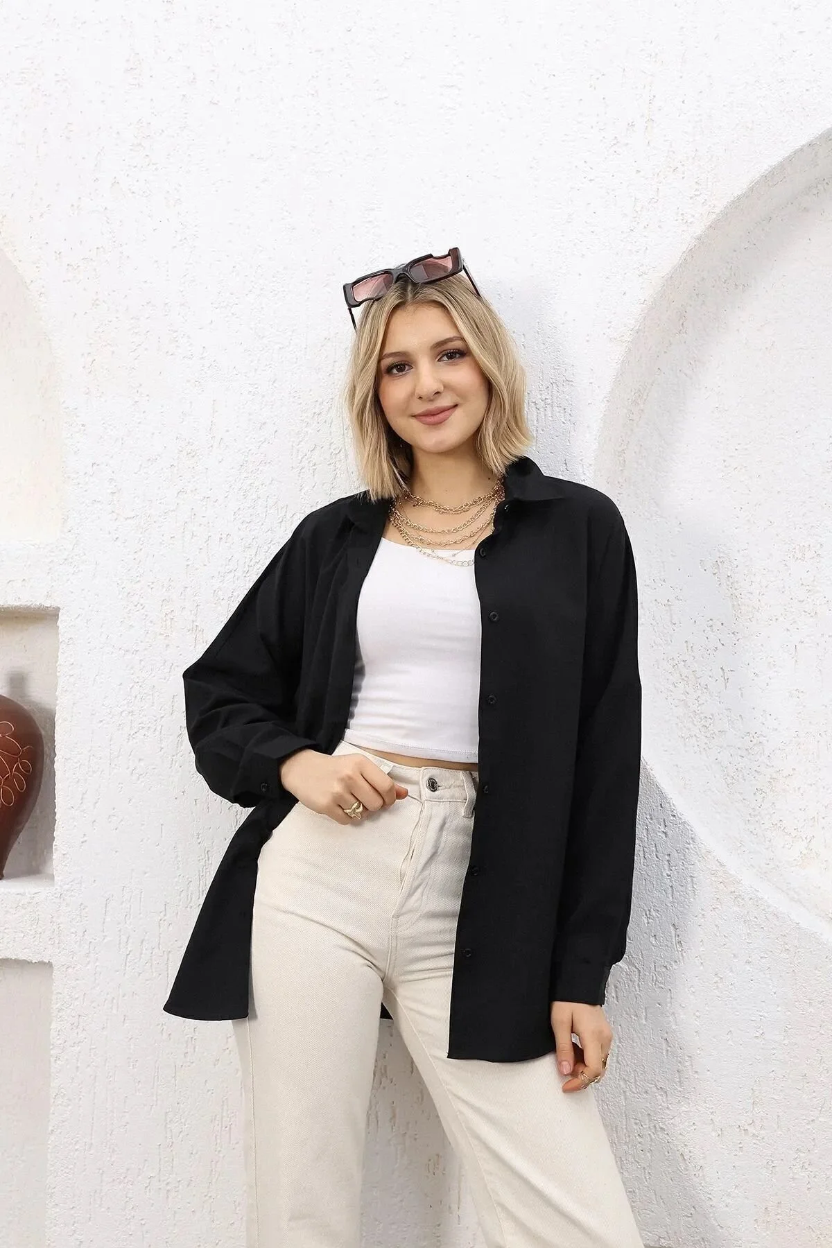 Yeliz Ylz Oversize Kadın Gömlek XL Beden" Kadın Gömlek Fiyatı
