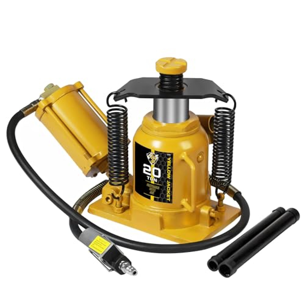 YELLOW JACKET Air Hydraulic Bottle Jack 20 Ton with Aluminum Alloy Pump and Unique Slow Release Equipment
