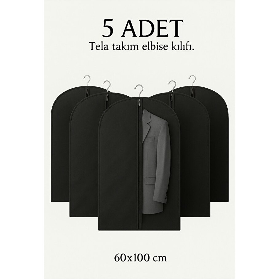 Yellow Stary Home Decor (5 Adet) Siyah Tela Kumaş Elbise Kılıfı(Gamboç) - 60X100 cm Takım Elbise Koruma Hurcu - 60 x 100 cm Diğer Fiyatı