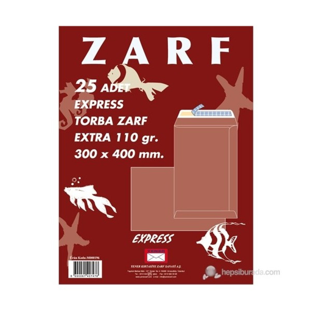 Yener M000196 Torba Zarf 300x400 110gr Extra 25'li Zarf Fiyatı