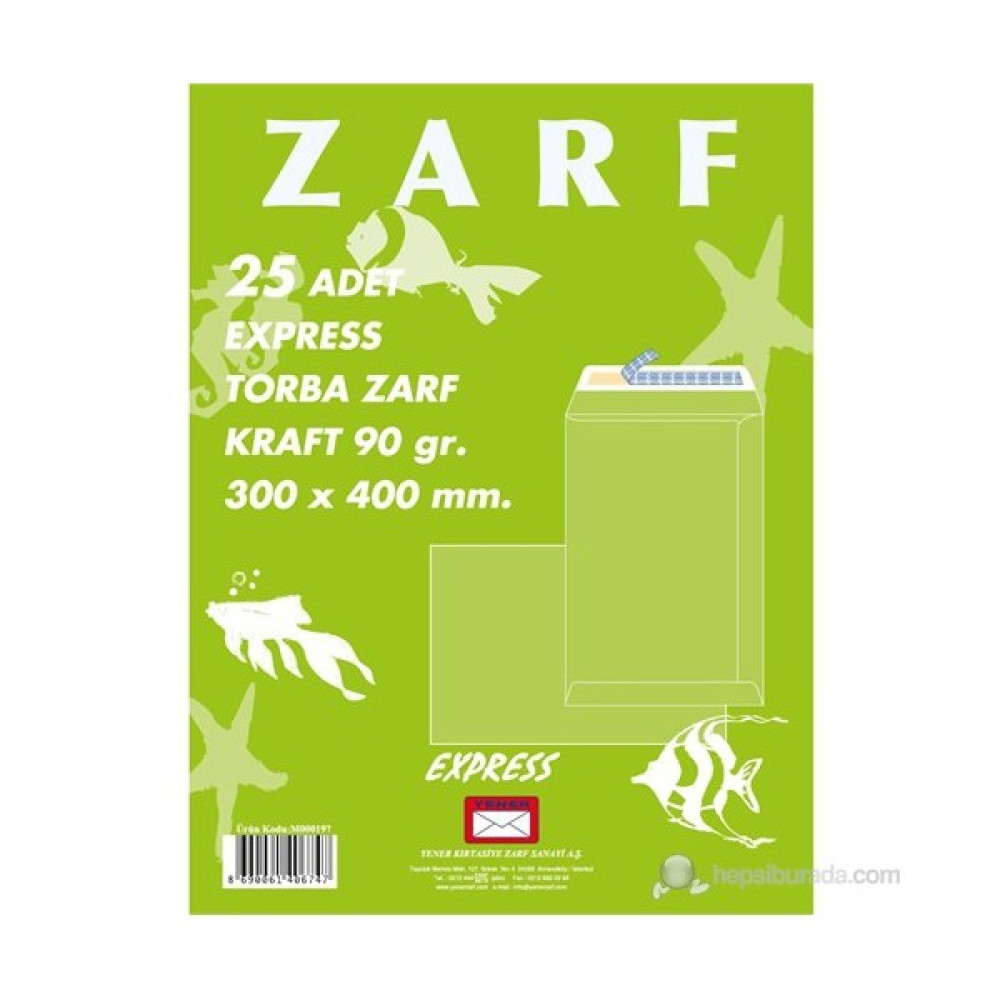 Yener M000197 Torba Zarf 300x400 90gr Kraft 25'li Zarf Fiyatı