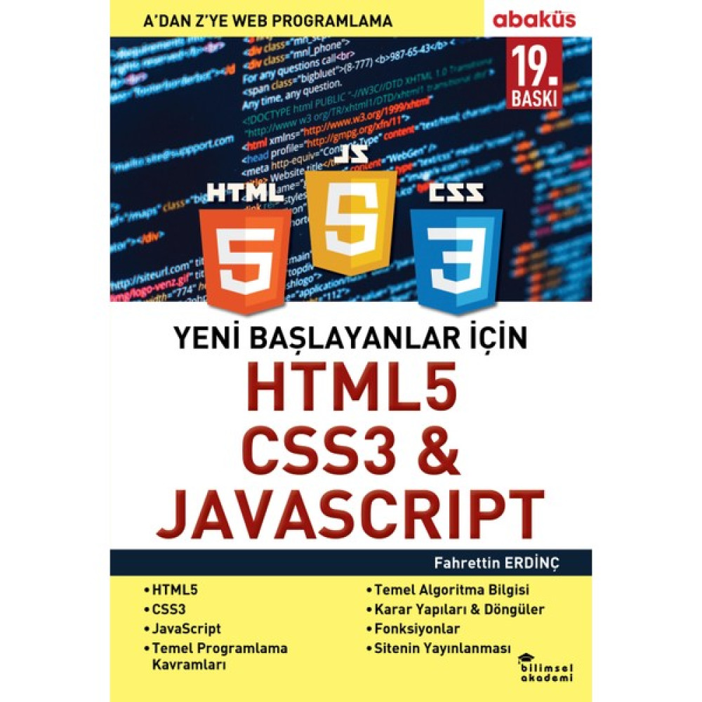 Yeni Başlayanlar için Html5 Css3 & Javascrıpt - Fahrettin Erdinç Bilgisayar Kitapları Fiyatı