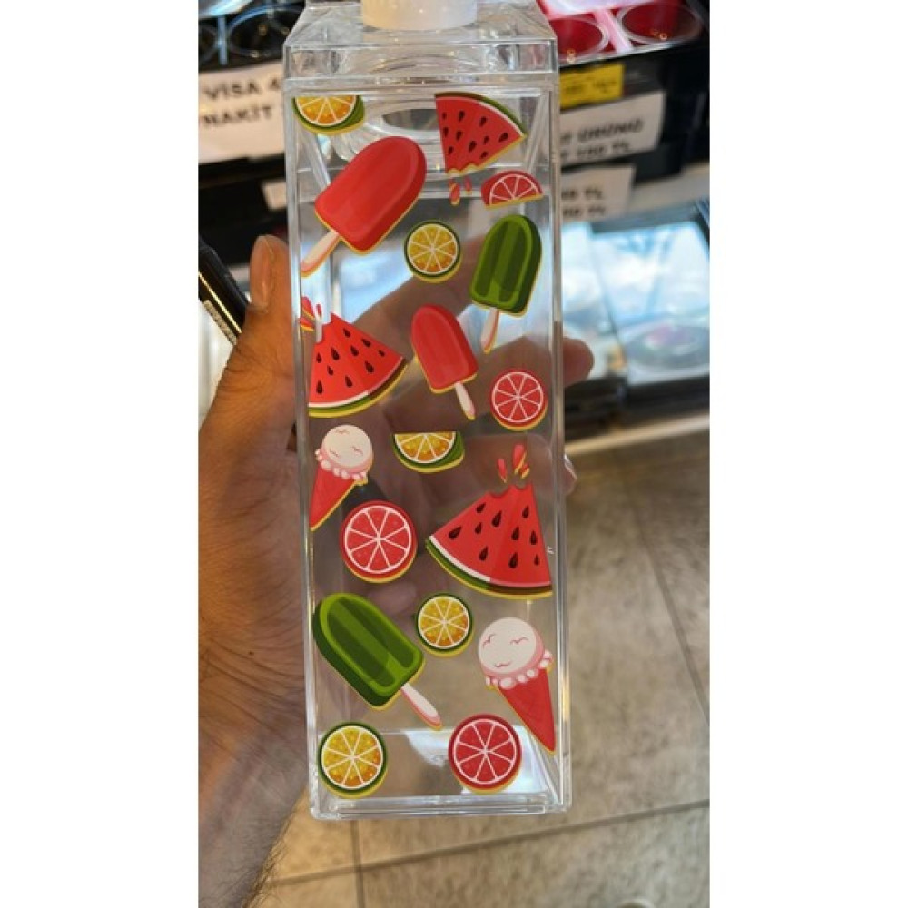 Yeni Geldi Karpuz Mika Süt Kutu Tasarımlı Su Kahve İçecek Şişesi 500 ml Fincan / Bardak / Kahve Takımı Fiyatı
