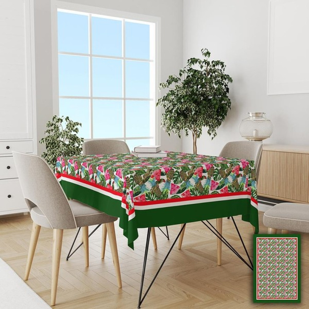 Yeni Karpuz ve Ananas Desenli Kolay Temizlenebilir Leke Tutmaz Dertsiz Masa Örtüsü - 150 x 220 cm - Renkli Masa Örtüsü Fiyatı