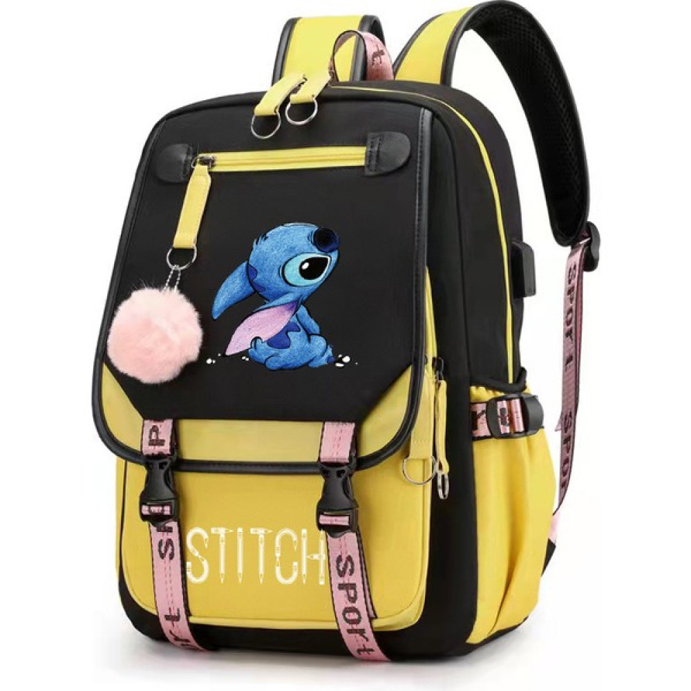 Yeni Lilo Stitch Stitch Stitch USB Şarj Edilebilir Okul Çantası Erkek ve Kadın Öğrenci Sırt Çantası Sırt Çantası (Yurt Dışından) Okul Çantası Fiyatı
