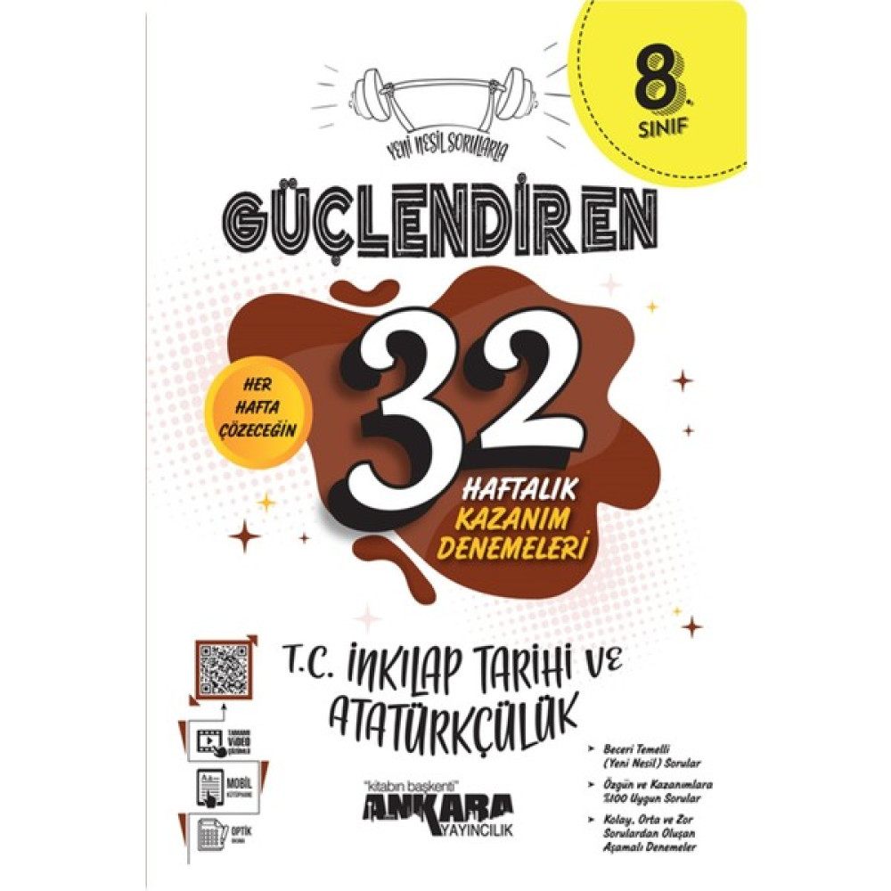 Yeni Müf. 8.sınıf T.c Inkılap Tarihi ve Atatürkçülük Güçlendiren 32 Haftalık Kazanım Deneme Matematik Fiyatı