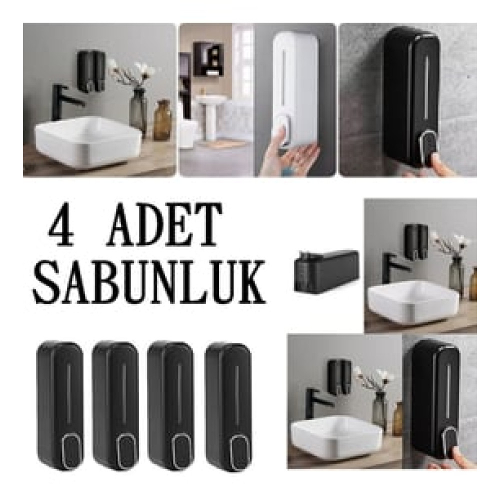Yeni Nesil Duvara Monte Edilebilir Banyo 350ml Sabunluk Şampuan Sıvı Sabun Şişesi 4 Adet Diğer Fiyatı