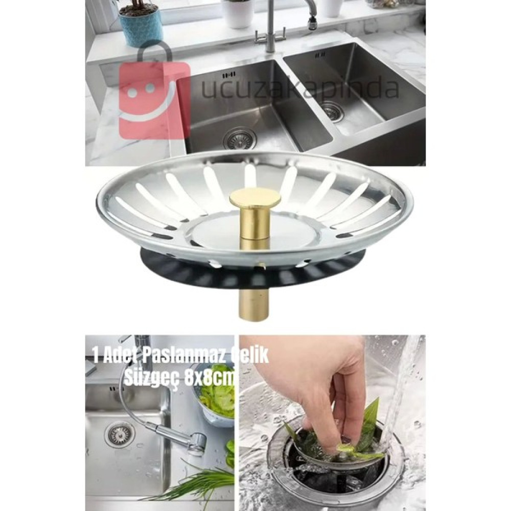 Yeni Paslanmaz Çelik Lavabo Gider Süzgeci Mutfak Lavabo Evye Süzgeci 1 Adet Mutfak Gereçleri Fiyatı