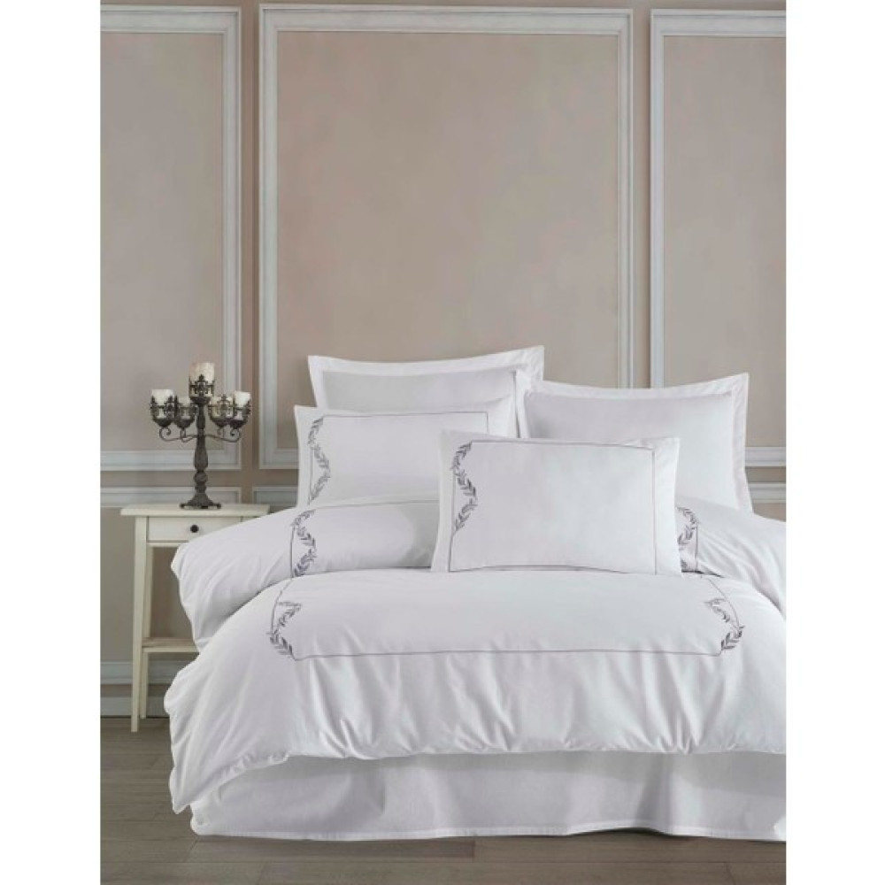 Yeni Sezon Çeyizlik  %100 Cotton Urban&chic Mısha Gold Çift Kişilik Nevresim Takımı 6 Parça "kutulu" - 200 x 220 cm - Gümüş Nevresim Takımı Fiyatı
