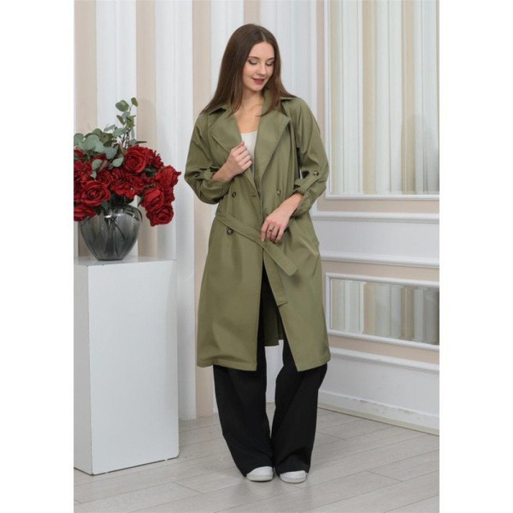 Yeni Sezon Oversize Uzun Trençkot SuYeşili Kadın Trençkot Fiyatı