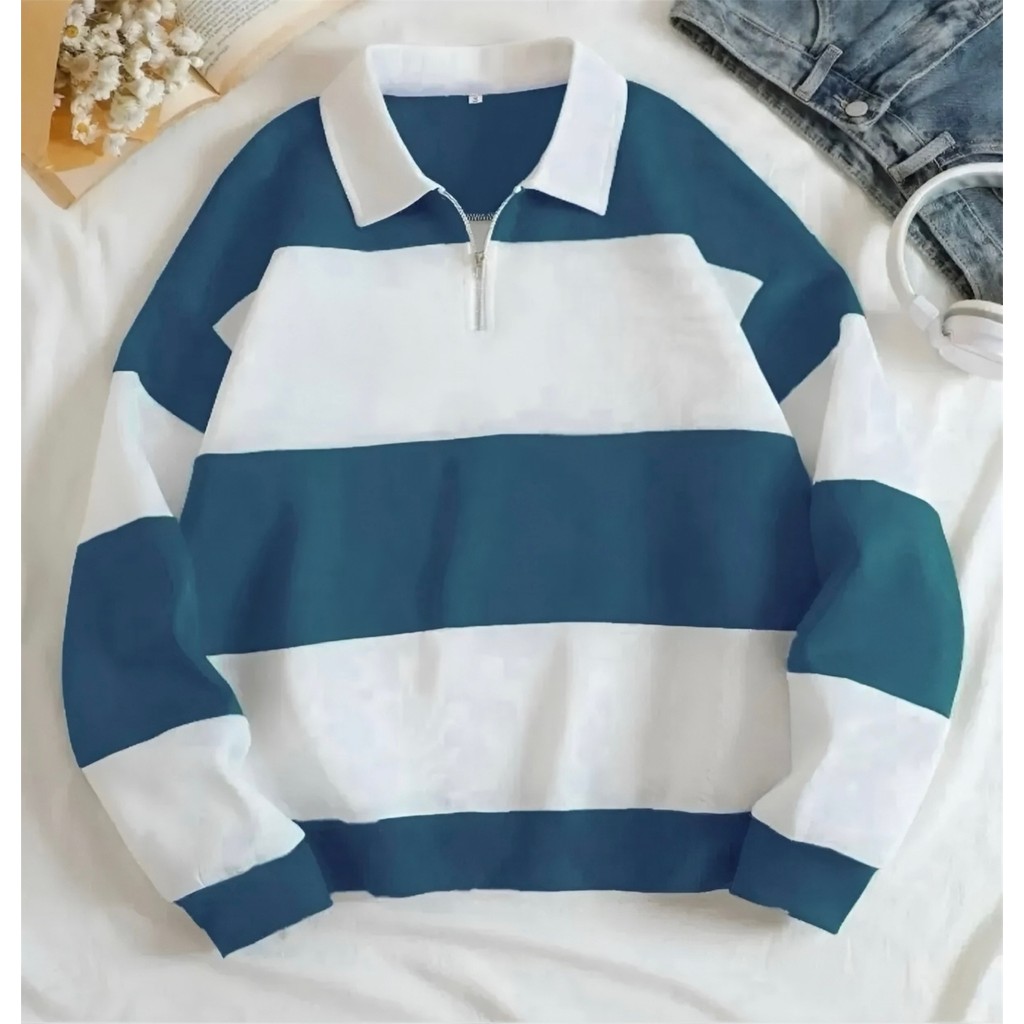Yeni Sezon Parçalı Renk Yarım Fermuarlı Polo Yaka Kalın Sweatshirt Içi Polarlı Kışlık Unisex Giyim & İç Giyim Fiyatı
