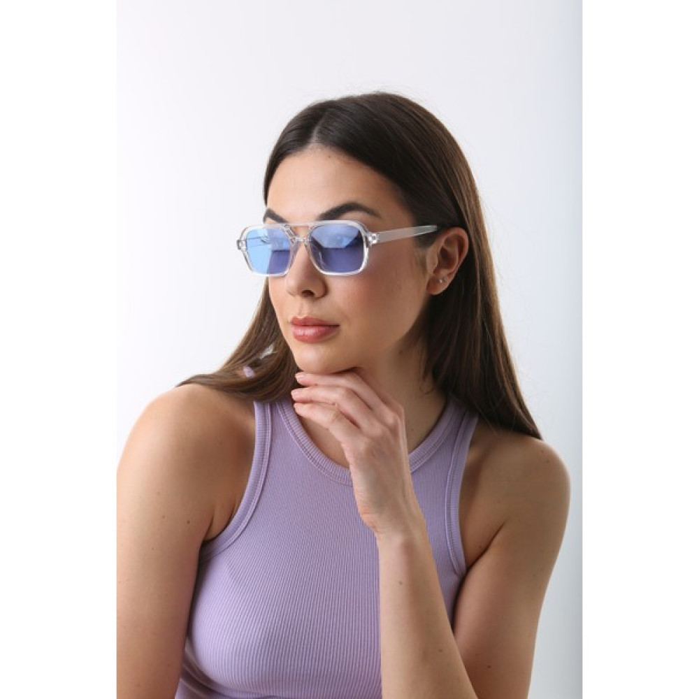 Yeni Sezon Trend Unisex Güneş Gözlüğü 20-Şeffaf-Mavi - Şeffaf Mavi Kadın Güneş Gözlükleri Fiyatı