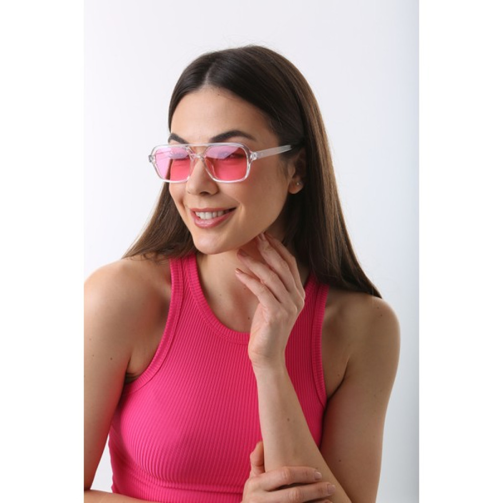 Yeni Sezon Trend Unisex Güneş Gözlüğü 20-Şeffaf-Pembe - Şeffaf Pembe Kadın Güneş Gözlükleri Fiyatı