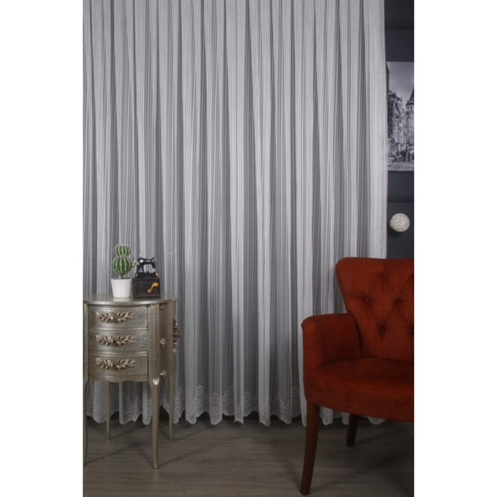 Yeni Sezon Ütü Istemez Petek Üstü Kısa Yuvarlak Moda Milas Damask Desen 1x3 Sık Pile 300X190 - Ekru - 100 x 170 cm Tül Perde Fiyatı