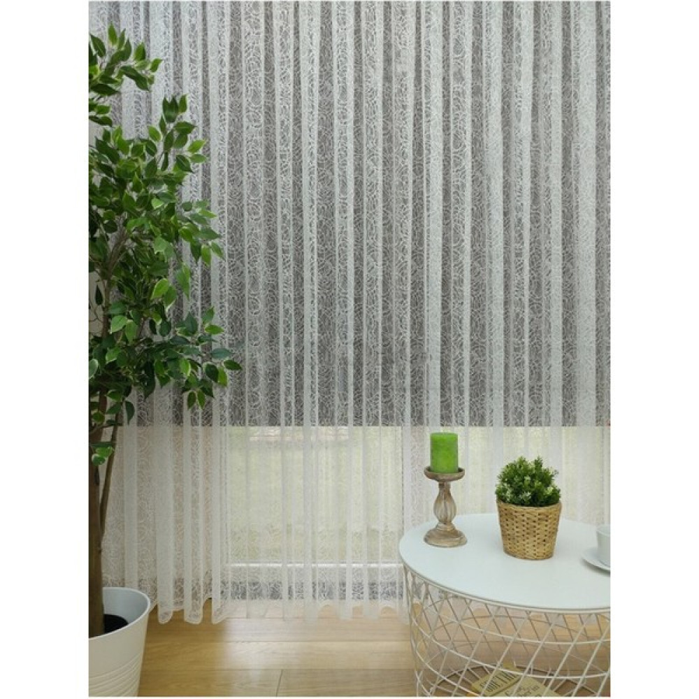 Yeni Sezon Ütü Istemez Petek Üstü Kısa Yuvarlak Moda Nota Soley Sümer Desen 1x3 Sık Pile 300X190 - Ekru - 100 x 160 cm Tül Perde Fiyatı