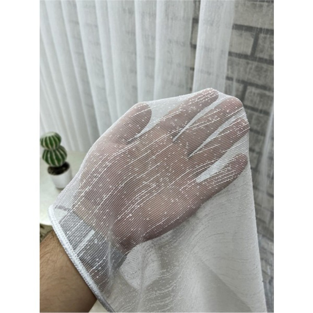 Yeni Sezon Ütü Istemez Taç Şantuk Tül Kırışmaz Beyaz Gramajlı Salon Mutfak Perdesi 1/3 Sık Pile - Ekru - 100 x 270 cm Tül Perde Fiyatı