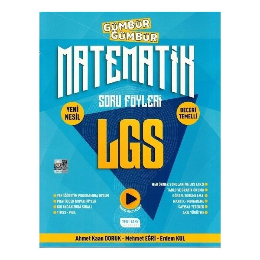 Yeni Tarz Yayınları 8. Sınıf LGS Matematik Gümbür Gümbür Soru Föyleri - Ahmet Kaan Doruk Ders Sınav Kitapları Fiyatı