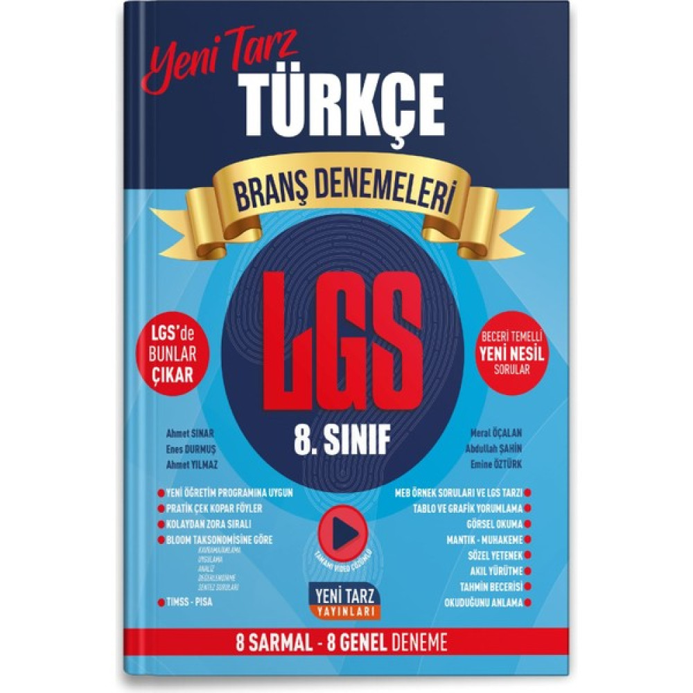 Yeni Tarz Yayınları 8. Sınıf Lgs Türkçe Branş Denemeleri Ders Sınav Kitapları Fiyatı