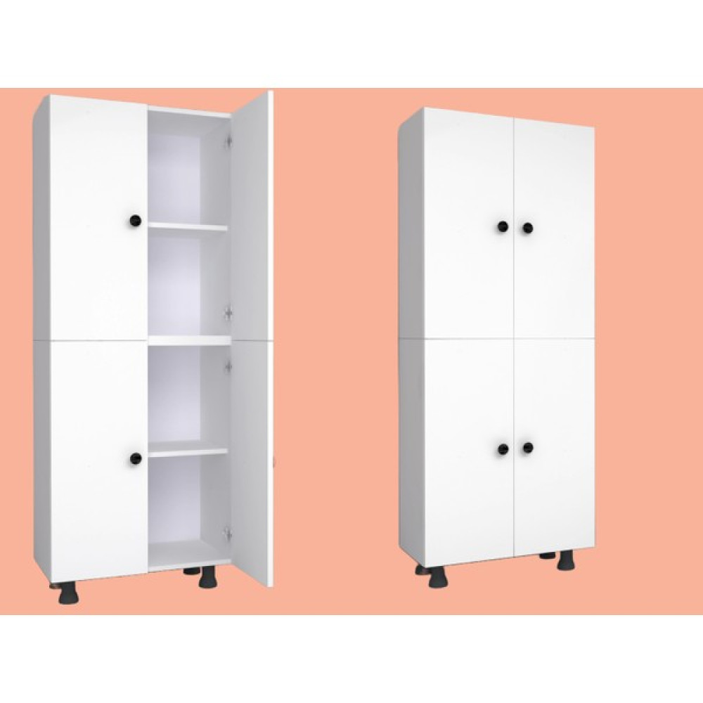 Yeni Vitrin %100 Mdf 4 Bölmeli 4 Kapaklı Beyaz Kiler Dolabı - 70 x 172 x 32 cm Mutfak Dolabı / Mobilyası Fiyatı
