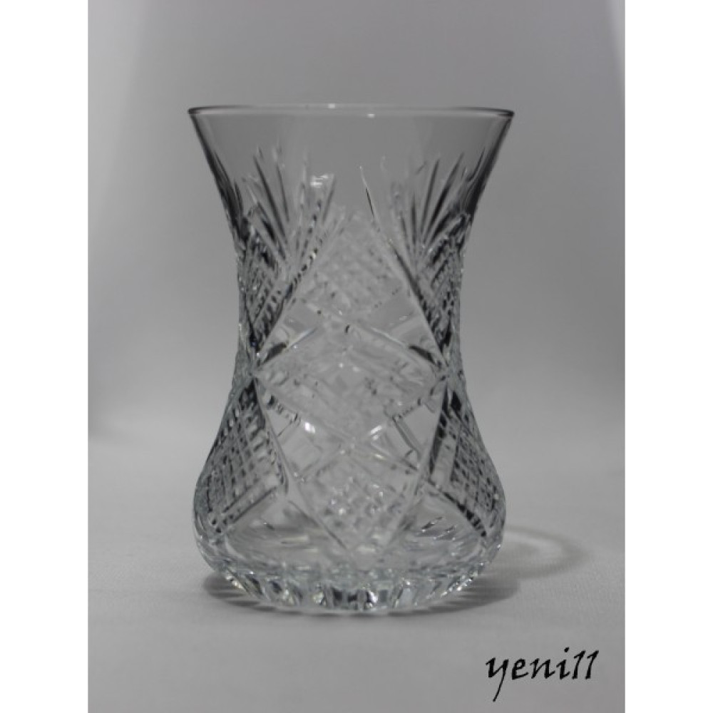 YENI11 Kristal Kesme Göz Dekor Ince Belli Çay Bardağı 6 Adet Fincan / Bardak / Kahve Takımı Fiyatı