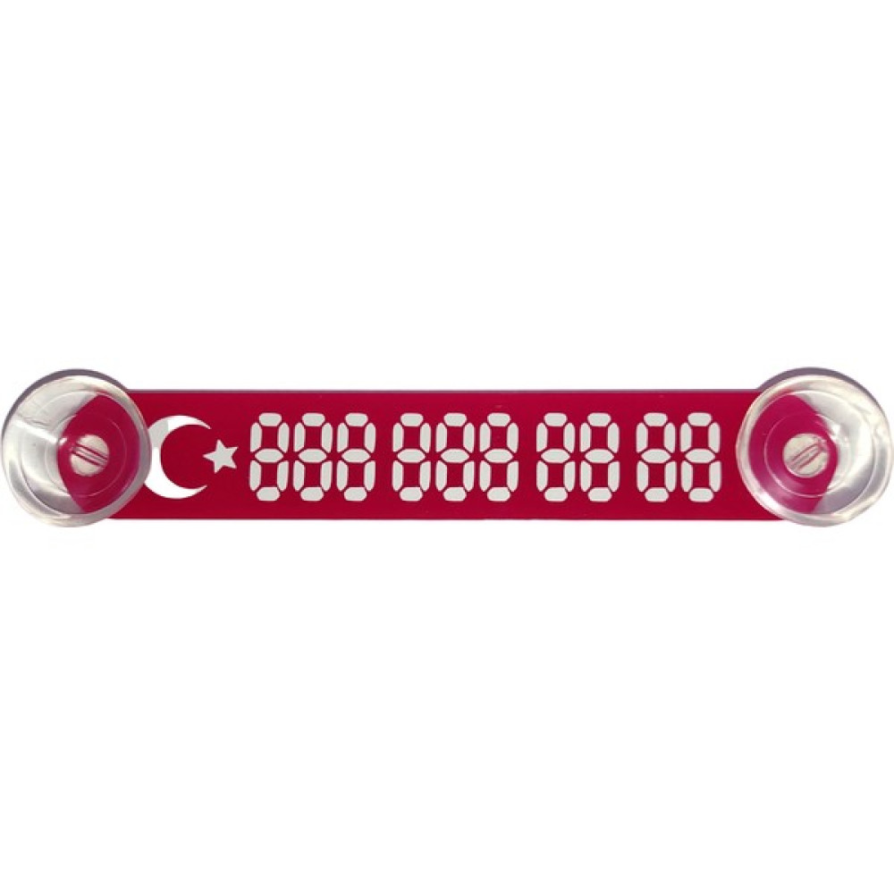 Yenidünyaoto Araç Park Telefon Numaratörü Tel No Gösterici Numaratik Kırmızı-Beyaz YDNMR011 Oto Seyahat Ürünleri Fiyatı