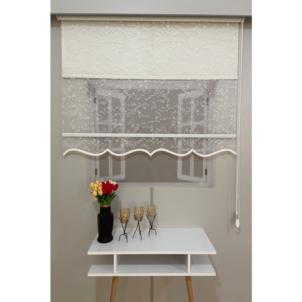 YENİEVİM Çift Mekanizmalı Tül Ve Stor Perde Model - 1 70 x 260 Beden Stor Perde Fiyatı